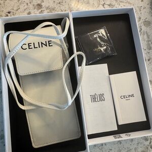Celine Thelios Cream Sunglasses Case with Strap